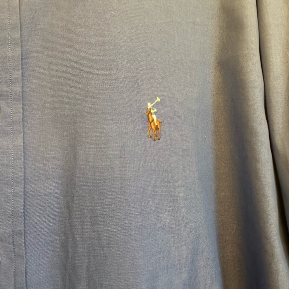 Polo Ralph Lauren Men’s Dress Shirt Yarmouth Blue Sz 17-33 Oxford - Picture 4 of 6